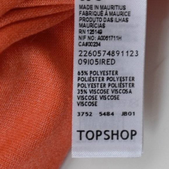 Topshop Kylie Orange White Trim Cropped Tank Top - Picture 5 of 5